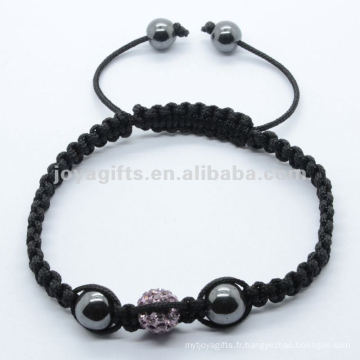 Bracelet en argent sterling avec des billes de cristal en argile en cristal